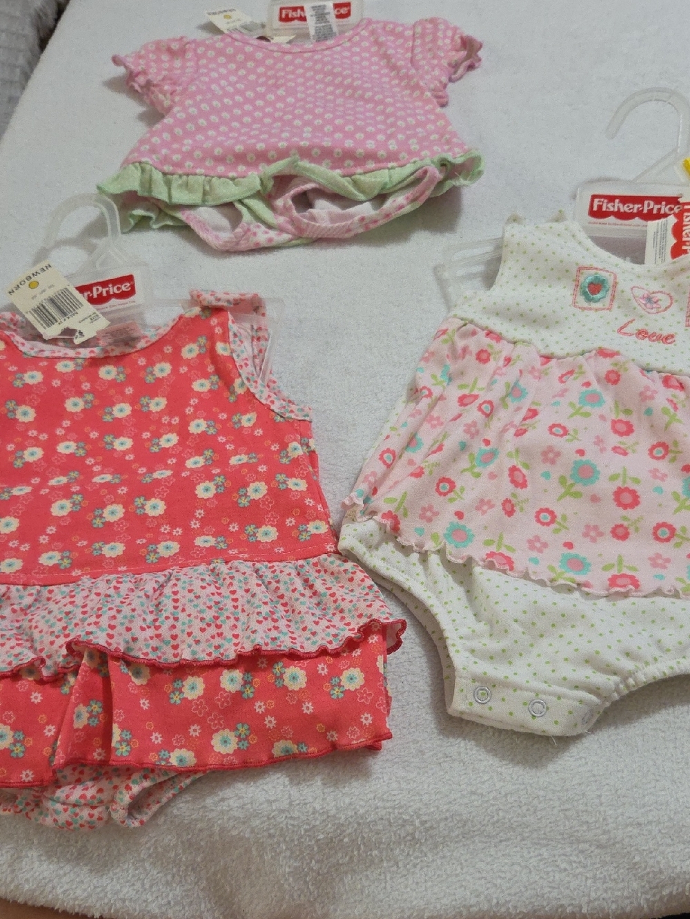 NWT FISHER PRICE SET OF 3 NEWBORN OUTFITS